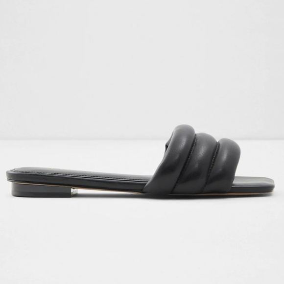 Aldo Goani Puffy Slide Square Toe Sandal Black Size 5 - Picture 12 of 13